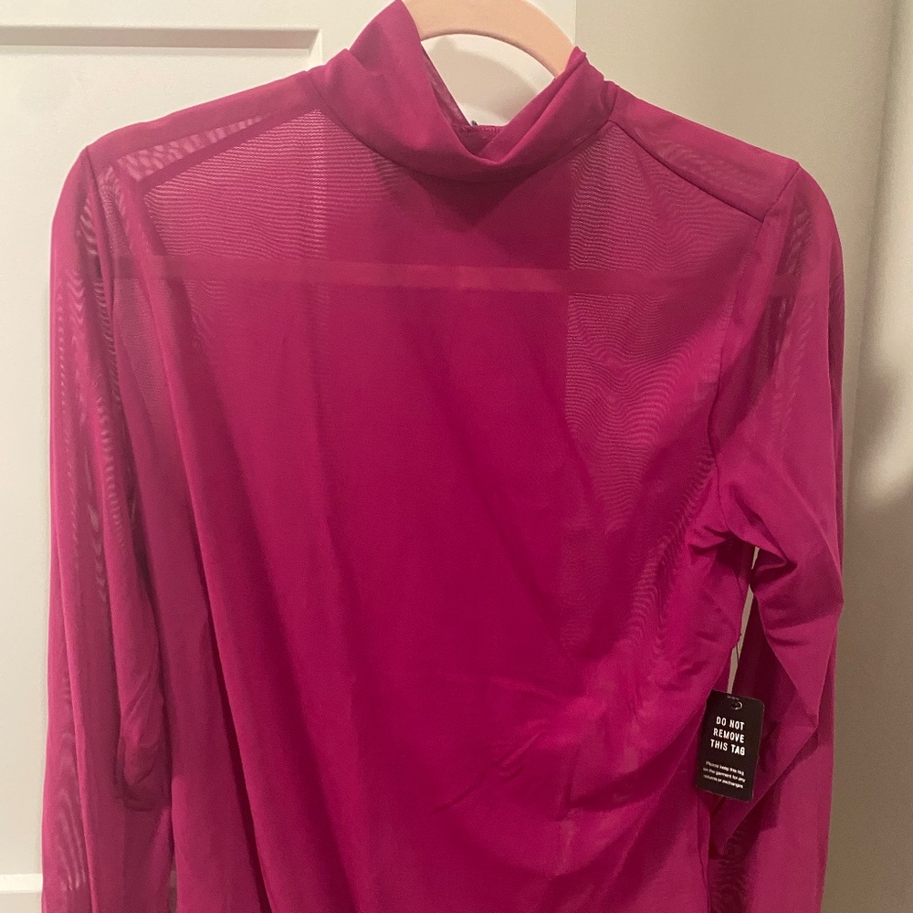 Sheer magenta express bodysuit XL NWT